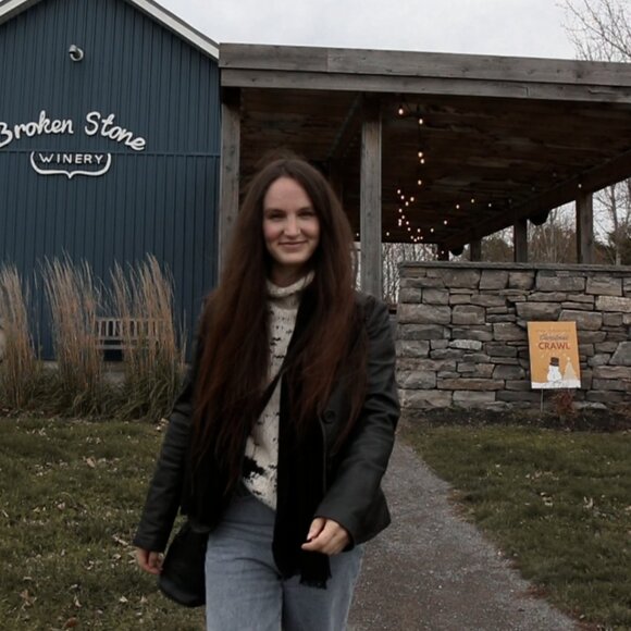 *LINE Knit Cream and Black Turtleneck Sweater - Picture 1 of 7